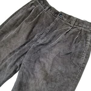 Brooks Brothers Elliot Corduroy Pants Size 32x30 Pleated Cuffed Camel Brown